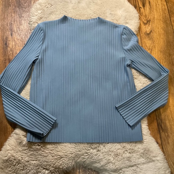 Babaton Tops - Babaton Blouse Size XS Dusty Blue Long Sleeve Womens High Neck Aritzia
